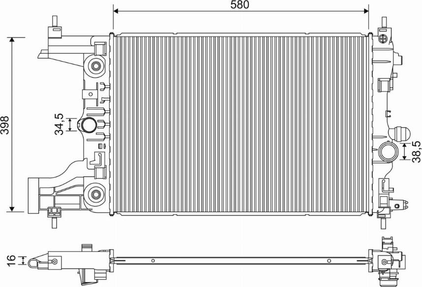 Valeo 701244 - Радиатор, охлаждение двигателя autosila-amz.com