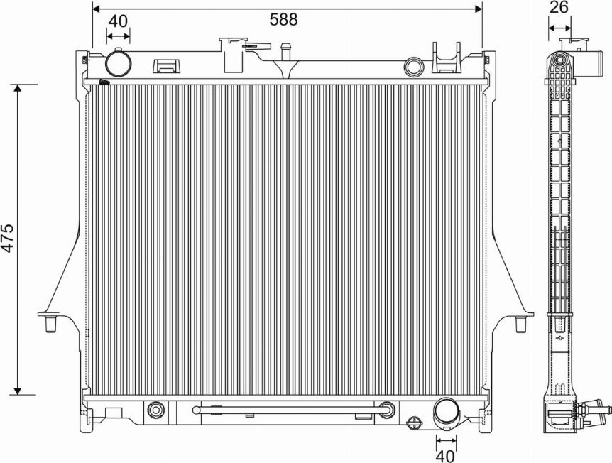 Valeo 701234 - Радиатор, охлаждение двигателя autosila-amz.com