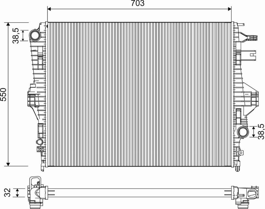 Valeo 701225 - Радиатор, охлаждение двигателя autosila-amz.com