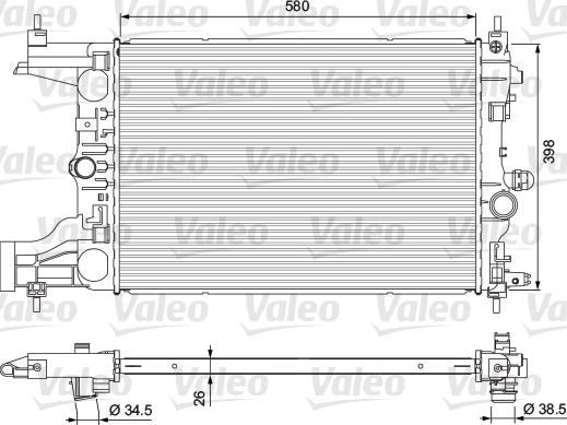 Valeo 701723 - Радиатор, охлаждение двигателя autosila-amz.com