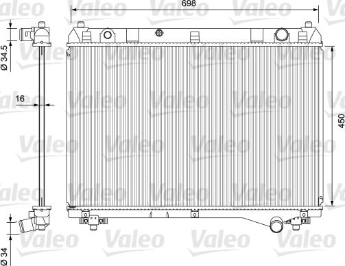 Valeo 701722 - Радиатор, охлаждение двигателя autosila-amz.com