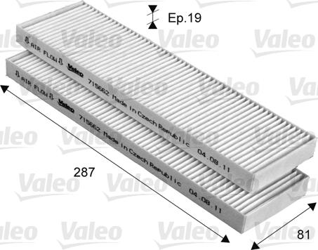 Valeo 715662 - Фильтр воздуха в салоне autosila-amz.com