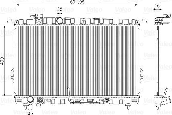 Valeo 734949 - Радиатор, охлаждение двигателя autosila-amz.com