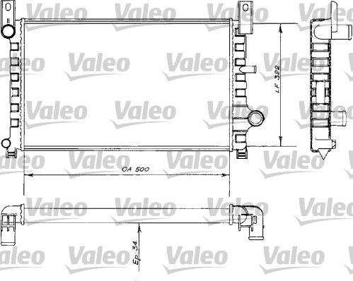 Valeo 730484 - Радиатор, охлаждение двигателя autosila-amz.com