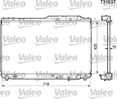 Valeo 731837 - Радиатор, охлаждение двигателя autosila-amz.com