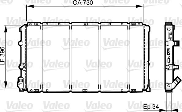 Valeo 732050 - Радиатор, охлаждение двигателя autosila-amz.com