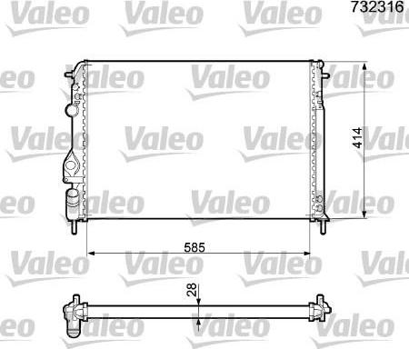 Valeo 732316 - Радиатор, охлаждение двигателя autosila-amz.com