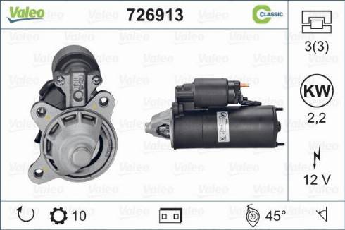 Valeo 726913 - Стартер autosila-amz.com