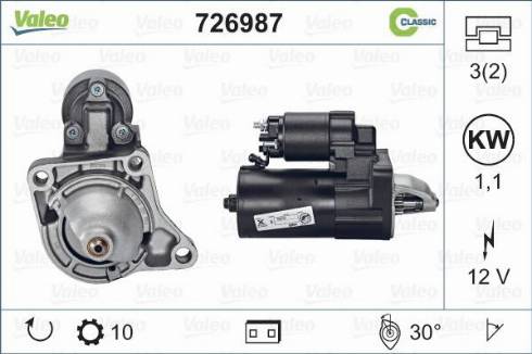 Valeo 726987 - Стартер autosila-amz.com