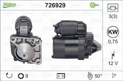 Valeo 726929 - Starter Renault 0.75 kw autosila-amz.com