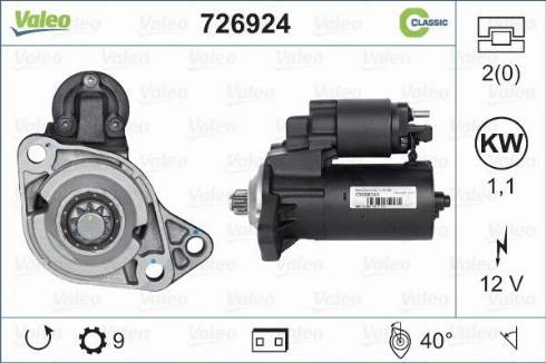 Valeo 726924 - Стартер autosila-amz.com