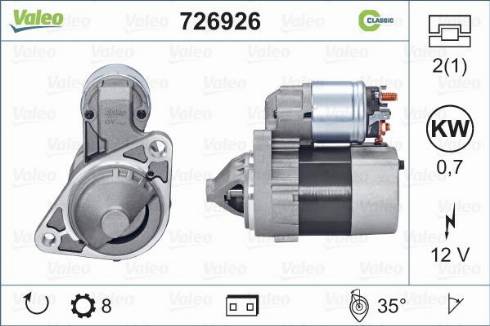 Valeo 726926 - Стартер autosila-amz.com