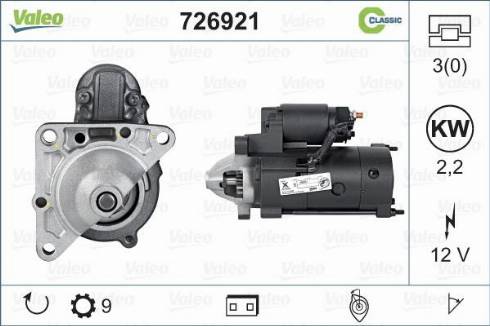 Valeo 726921 - Стартер autosila-amz.com