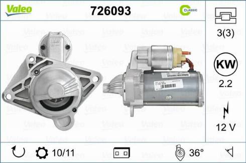 Valeo 726093 - Стартер autosila-amz.com