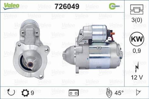 Valeo 726049 - Стартер autosila-amz.com