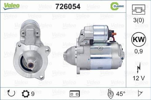 Valeo 726054 - Стартер autosila-amz.com