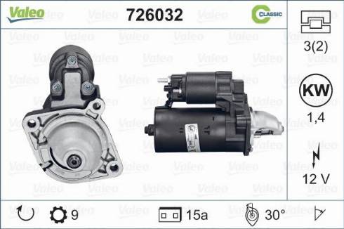 Valeo 726032 - Стартер autosila-amz.com