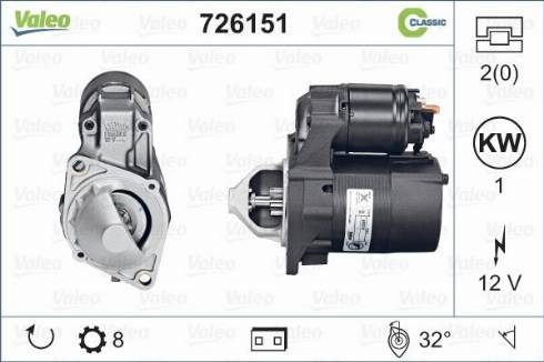 Valeo 726151 - Стартер autosila-amz.com