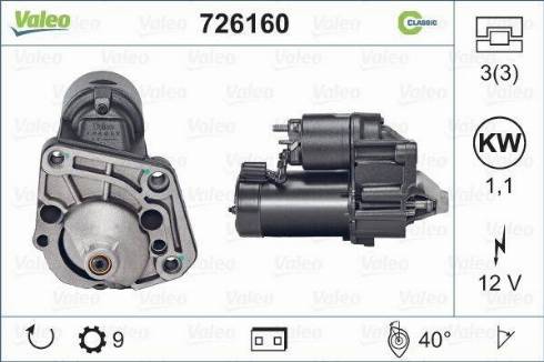 Valeo 726160 - Стартер autosila-amz.com