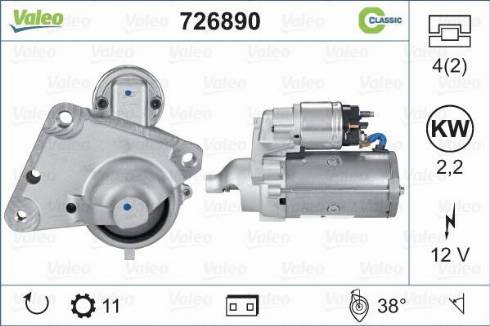 Valeo 726890 - Стартер autosila-amz.com