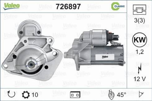 Valeo 726897 - Стартер autosila-amz.com