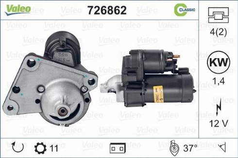 Valeo 726862 - Стартер autosila-amz.com