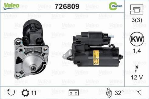 Valeo 726809 - Стартер autosila-amz.com