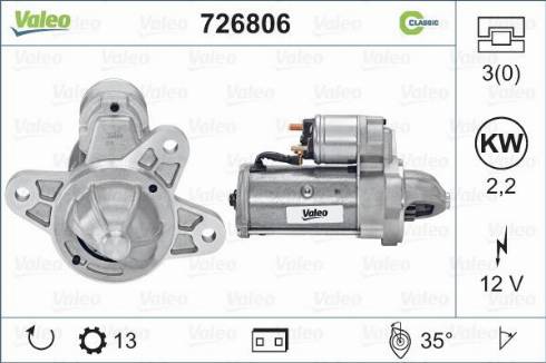 Valeo 726806 - Стартер autosila-amz.com