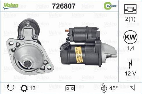 Valeo 726807 - Стартер autosila-amz.com