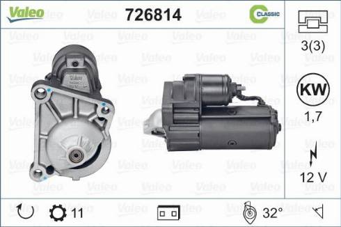 Valeo 726814 - Стартер autosila-amz.com