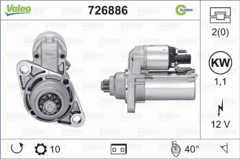 Valeo 726886 - Стартер autosila-amz.com