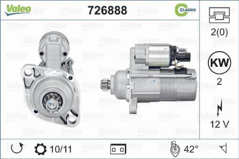 Valeo 726888 - Стартер autosila-amz.com