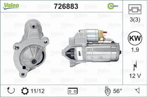 Valeo 726883 - Стартер autosila-amz.com