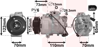 Van Wezel 4901K701 - Компрессор кондиционера autosila-amz.com