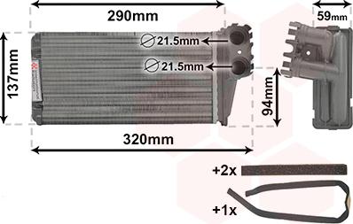 Van Wezel 40006227 - Теплообменник, отопление салона autosila-amz.com