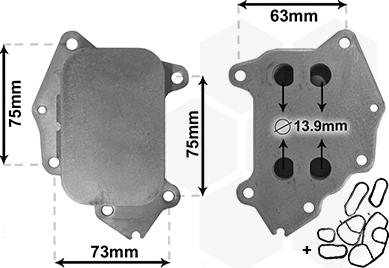 Van Wezel 40003396 - Масляный радиатор, двигательное масло autosila-amz.com