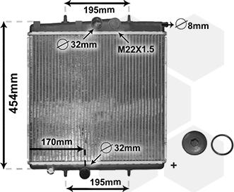 Van Wezel 40002188 - Радиатор, охлаждение двигателя autosila-amz.com