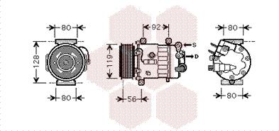 Van Wezel 4000K320 - Компрессор кондиционера autosila-amz.com