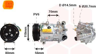 Van Wezel 4000K322 - Компрессор кондиционера autosila-amz.com