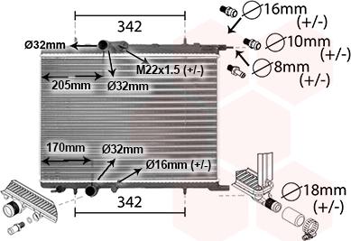 Van Wezel 40012300 - Радиатор, охлаждение двигателя autosila-amz.com