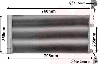 Van Wezel 43005430 - Конденсатор кондиционера autosila-amz.com