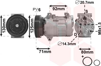 Van Wezel 4300K441 - Компрессор кондиционера autosila-amz.com