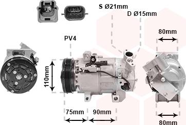 Van Wezel 4300K639 - Компрессор кондиционера autosila-amz.com