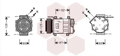 Van Wezel 4300K046 - Компрессор кондиционера autosila-amz.com