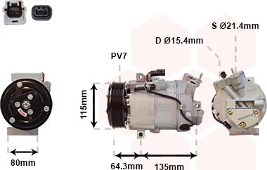 Van Wezel 4300K394 - Компрессор кондиционера autosila-amz.com