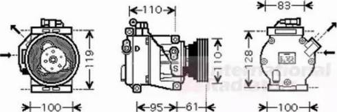 Van Wezel 4300K368 - Компрессор кондиционера autosila-amz.com