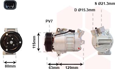 Van Wezel 4300K384 - Компрессор кондиционера autosila-amz.com