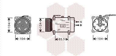 Van Wezel 4300K244 - Компрессор кондиционера autosila-amz.com