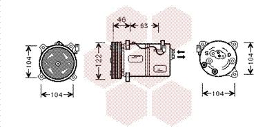 Van Wezel 5900K095 - Компрессор кондиционера autosila-amz.com