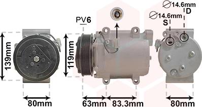 Van Wezel 5900K121 - Компрессор кондиционера autosila-amz.com